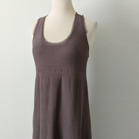 Bimba Y Lola Brown Knit Dress Lace Bohemian Large - Picture 6 of 10